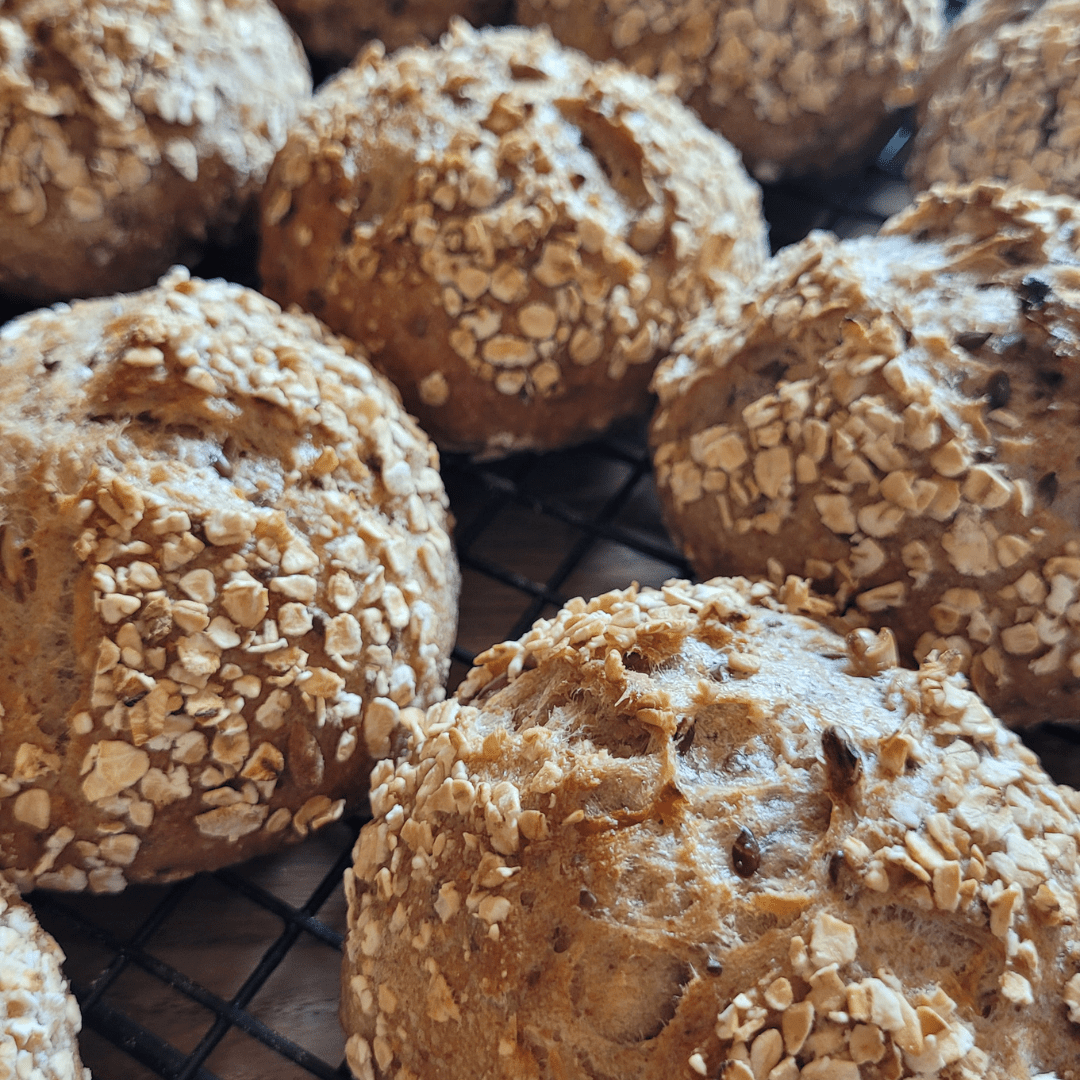 Seeded Sourdough Bread Rolls with Grated Carrot