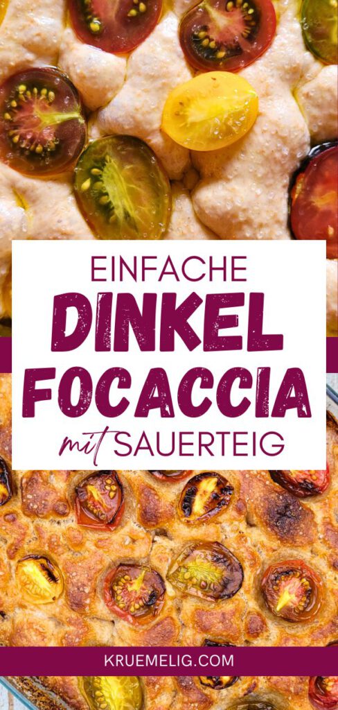 Einfache Dinkel Focaccia mit Poolish und Sauerteig