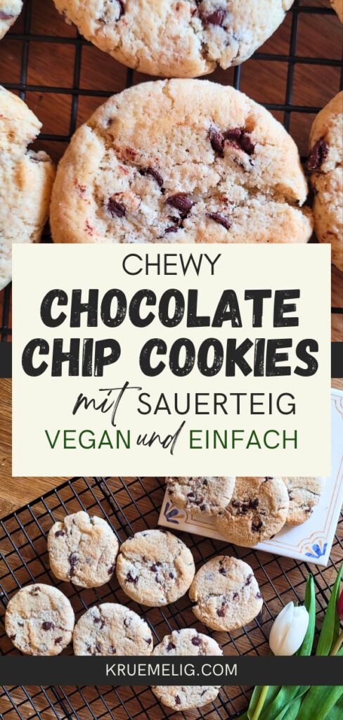 Chewy Chocolate Chip Cookies mit Sauerteig - einfach und vegan