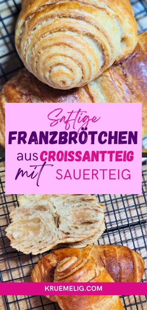 Saftige Franzbrötchen aus Croissantteig mit Sauerteig