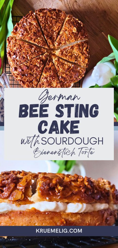 Bee sting cake recipe with custard cream and sourdough