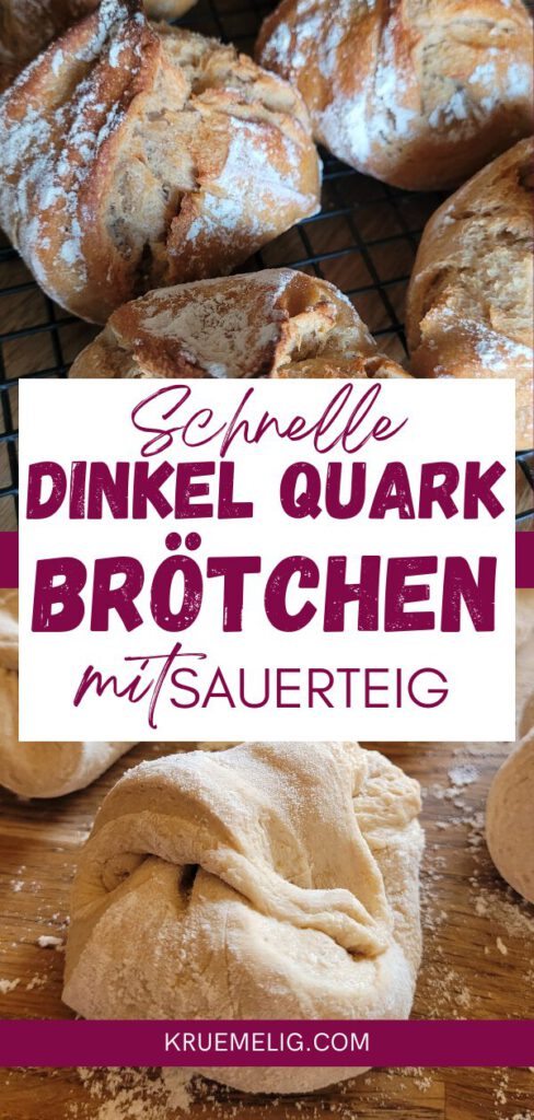 Schnelle Dinkel Quark Brötchen mit Sauerteig über Nacht