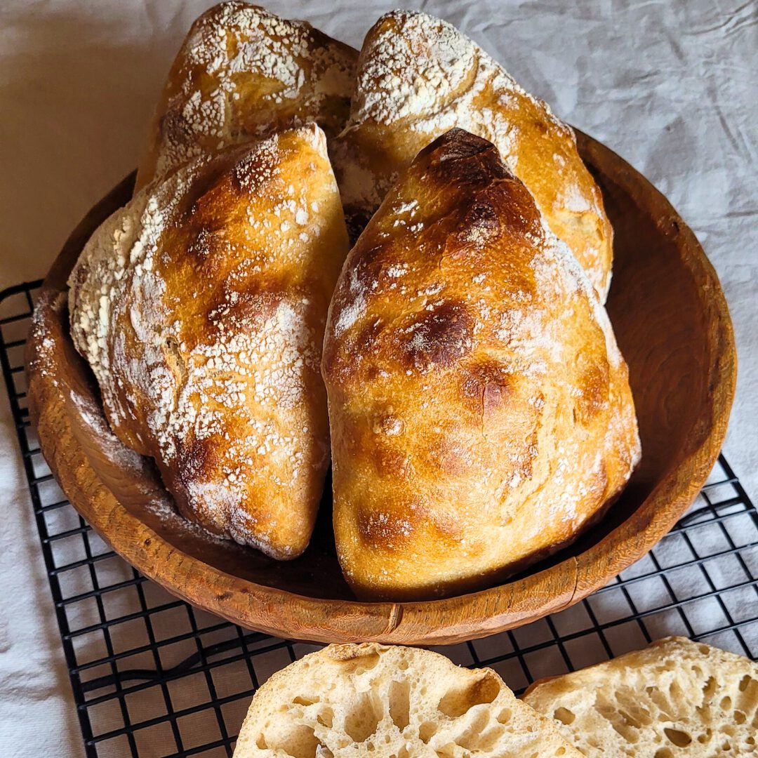 Dinkel Ciabatta mit Sauerteig