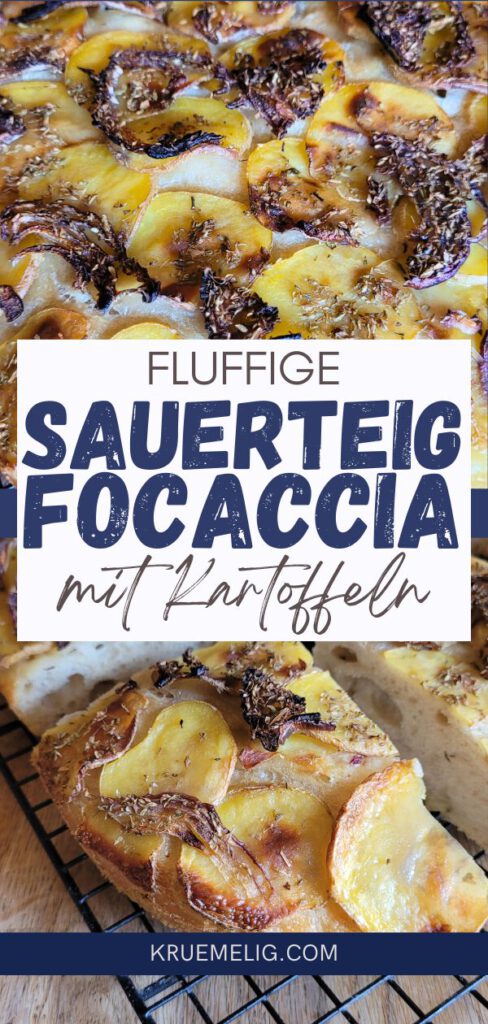 Fluffige Focaccia mit Sauerteig und Kartoffel