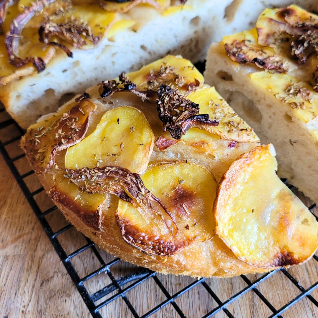 Focaccia mit Sauerteig und Kartoffel