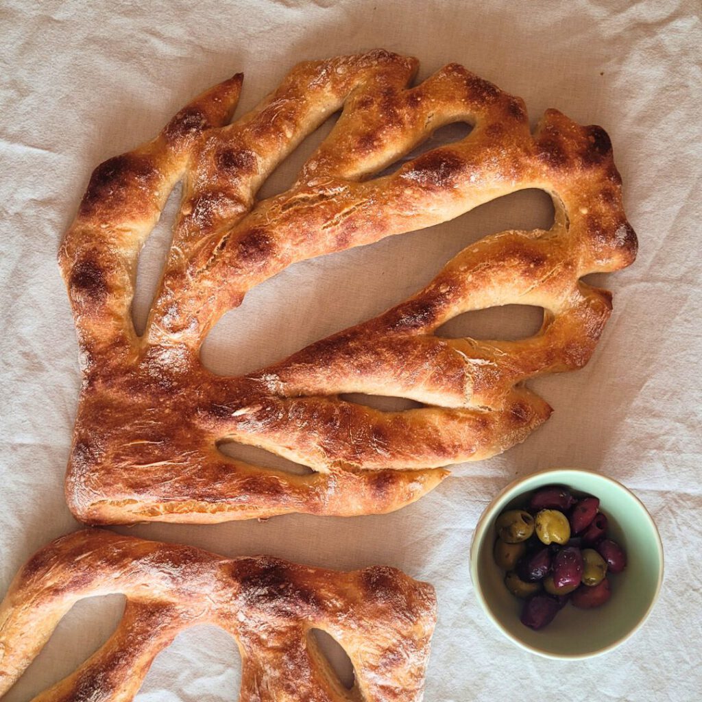 Französische Fougasse mit Sauerteig