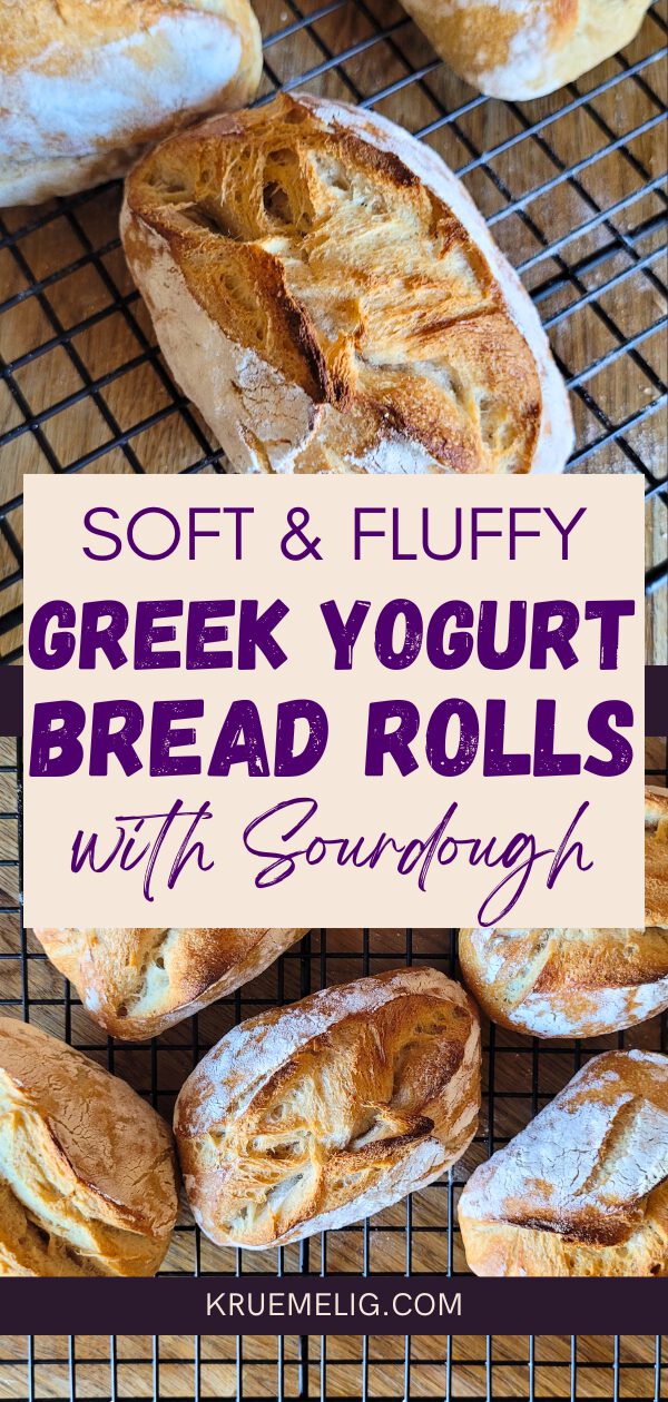 Fluffy Greek Yogurt Sourdough Rolls