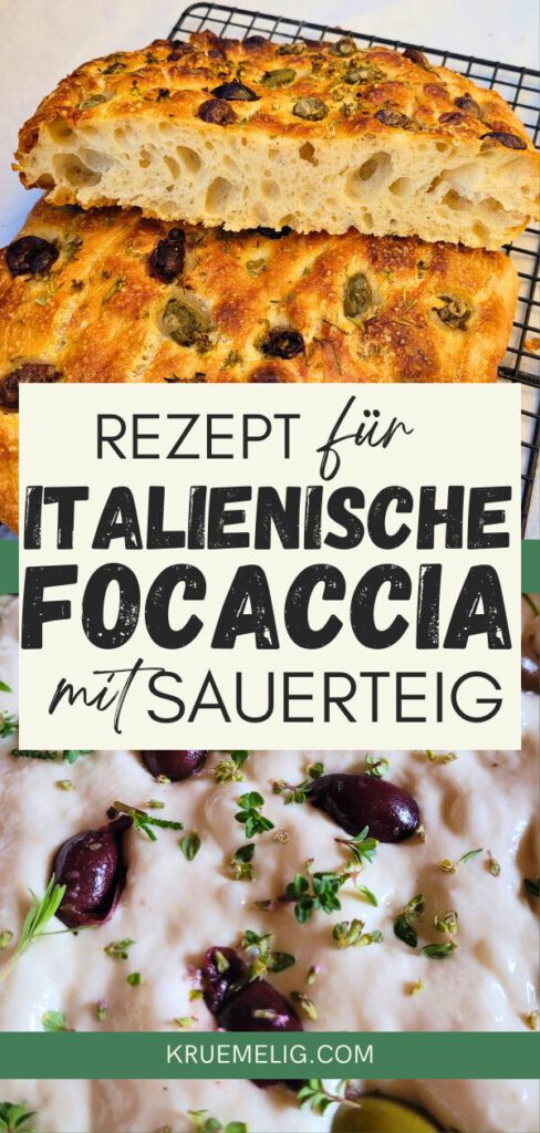 Rezept für italienische Focaccia mit Sauerteig