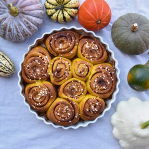 Kürbis-Zimtschnecken mit Sauerteig