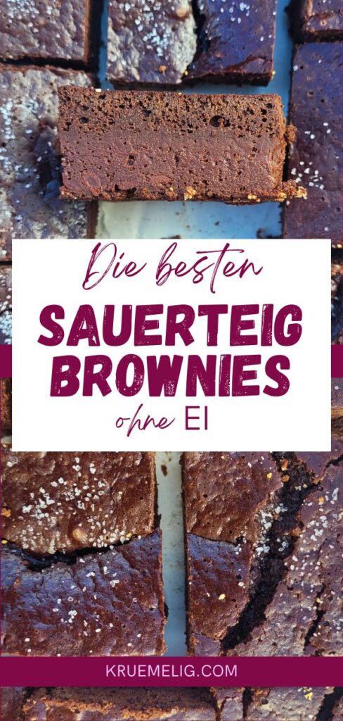 Fudgy Sauerteig Brownies ohne Ei